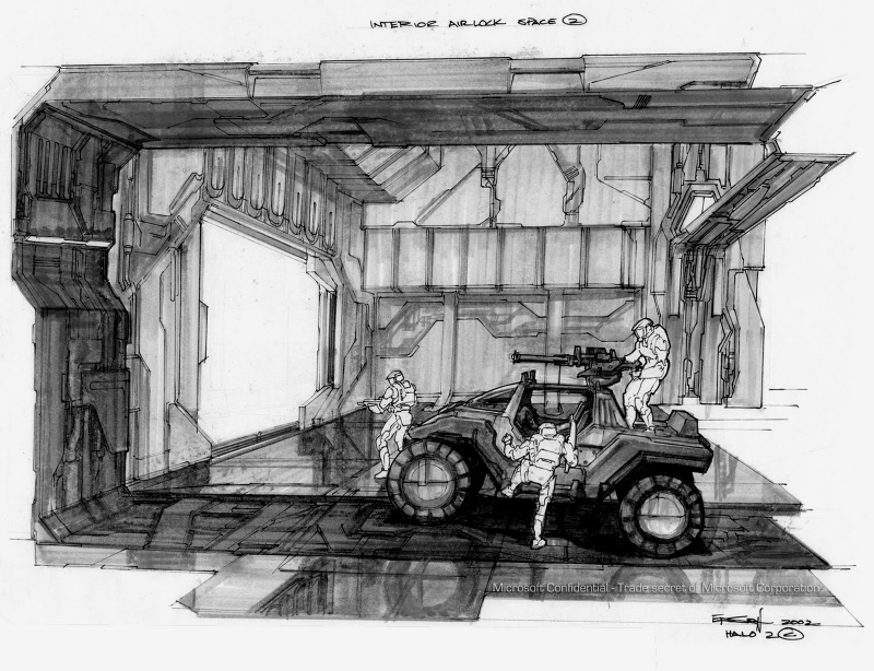 Illustration for article titled This Halo Concept Art is so Old it's Drawn on Paper